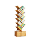 Contemporary Tiered Wooden Bookshelf Narrow Open Display Shelf Eco-Friendly Board Storage Rack for Home Office | Living Room and Bedroom