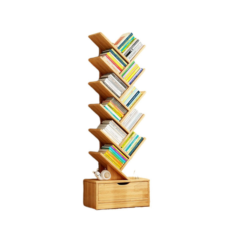 Contemporary Tiered Wooden Bookshelf Narrow Open Display Shelf Eco-Friendly Board Storage Rack for Home Office | Living Room and Bedroom