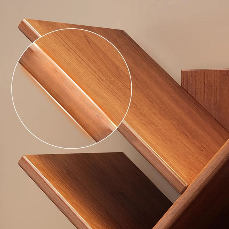 Contemporary Tiered Wooden Bookshelf Narrow Open Display Shelf Eco-Friendly Board Storage Rack for Home Office | Living Room and Bedroom
