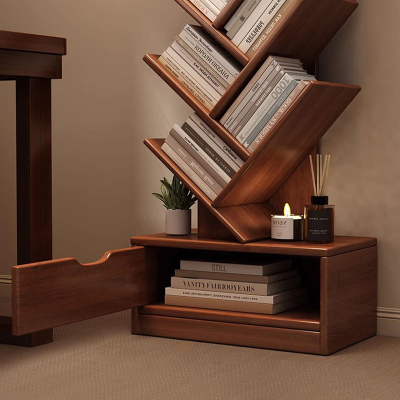 Contemporary Tiered Wooden Bookshelf Narrow Open Display Shelf Eco-Friendly Board Storage Rack for Home Office | Living Room and Bedroom