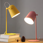 Nordic Macaron Iron Bucket Table Lamp Metal Shade Plug-In Bedside Lamp E27 for Bedroom | Living Room and Study