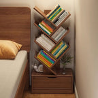 Contemporary Tiered Wooden Bookshelf Narrow Open Display Shelf Eco-Friendly Board Storage Rack for Home Office | Living Room and Bedroom