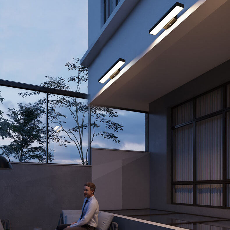 Modern Minimalist Rectangular LED Outdoor Wall Light Waterproof Stainless Steel Wall Sconce with Optional Sensor for Patio | Garden and Entrance