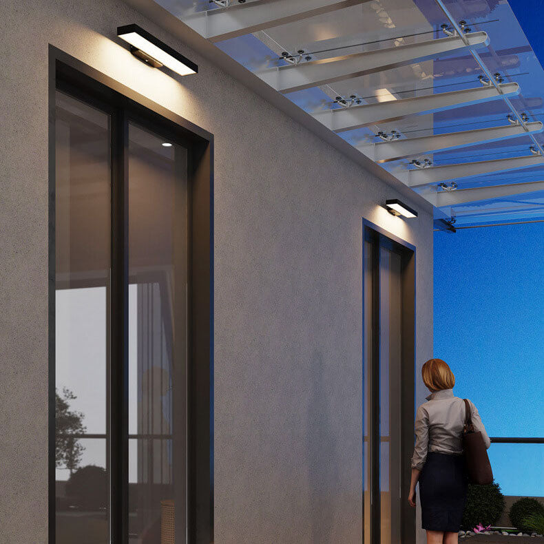 Modern Minimalist Rectangular LED Outdoor Wall Light Waterproof Stainless Steel Wall Sconce with Optional Sensor for Patio | Garden and Entrance