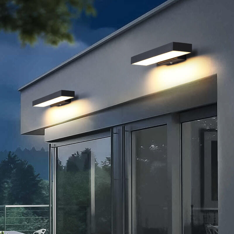 Modern Minimalist Rectangular LED Outdoor Wall Light Waterproof Stainless Steel Wall Sconce with Optional Sensor for Patio | Garden and Entrance