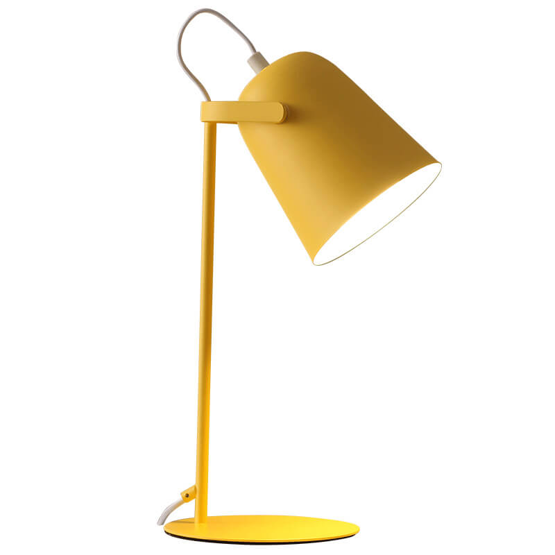 Nordic Macaron Iron Bucket Table Lamp Metal Shade Plug-In Bedside Lamp E27 for Bedroom | Living Room and Study