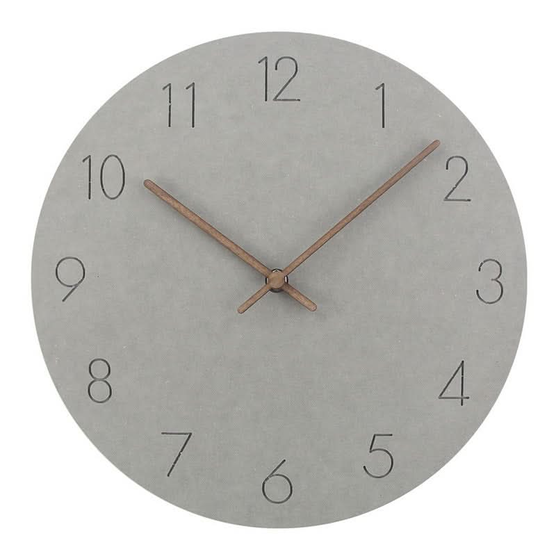 Silent Wall Clock Nordic Minimalist Non-Ticking MDF Clock with Walnut Wood Hands for Living Room | Bedroom | Kitchen and Office