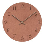 Silent Wall Clock Nordic Minimalist Non-Ticking MDF Clock with Walnut Wood Hands for Living Room | Bedroom | Kitchen and Office