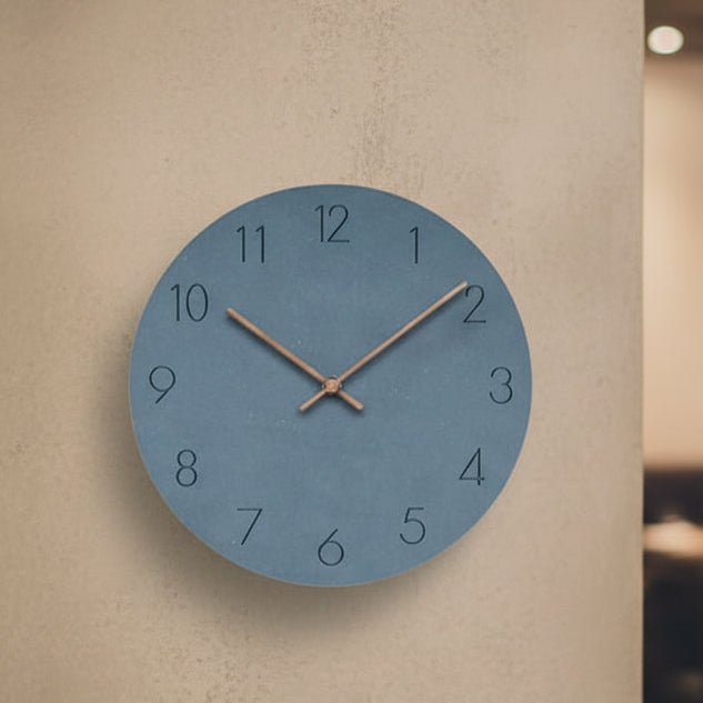 Silent Wall Clock Nordic Minimalist Non-Ticking MDF Clock with Walnut Wood Hands for Living Room | Bedroom | Kitchen and Office
