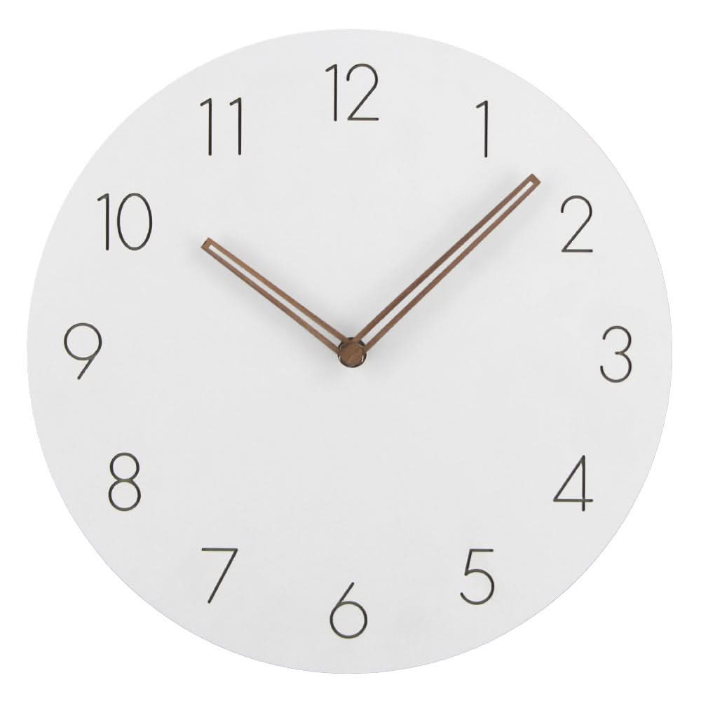 Silent Wall Clock Nordic Minimalist Non-Ticking MDF Clock with Walnut Wood Hands for Living Room | Bedroom | Kitchen and Office