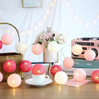 Cotton Ball String Lights LED Fairy Light Garland USB or Battery Powered Warm Glow for Bedroom | Nursery and Party Decoration