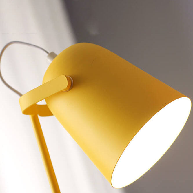 Nordic Macaron Iron Bucket Table Lamp Metal Shade Plug-In Bedside Lamp E27 for Bedroom | Living Room and Study