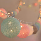 Cotton Ball String Lights LED Fairy Light Garland USB or Battery Powered Warm Glow for Bedroom | Nursery and Party Decoration