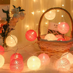Cotton Ball String Lights LED Fairy Light Garland USB or Battery Powered Warm Glow for Bedroom | Nursery and Party Decoration