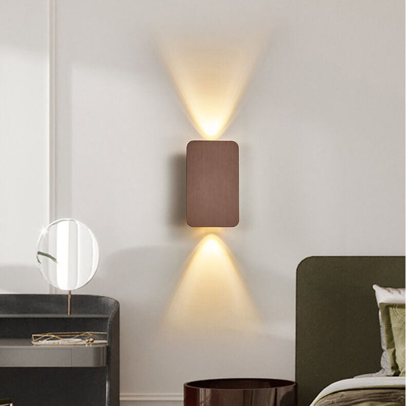 Nordic Minimalist Aluminium Rectangular Flat Panel LED Wall Sconce Twin Light Hardwired Wall Light for Hallway | Bedroom and Living Room