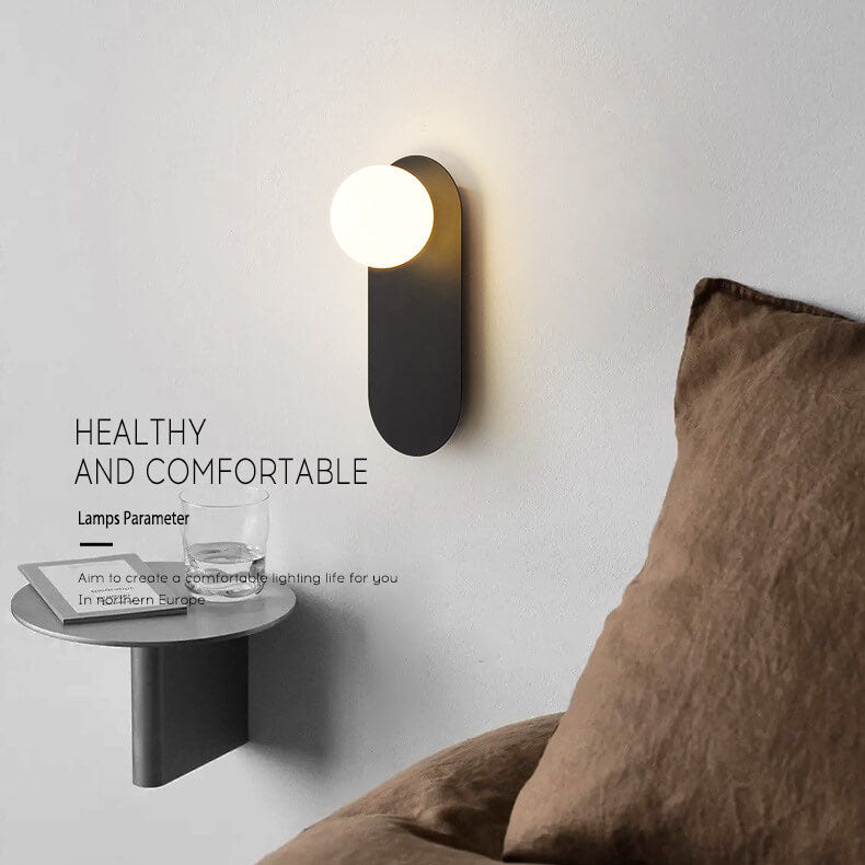 Nordic Minimalist Glass Ring Wall Sconce Metal Base G9 Hardwired Wall Light for Hallway | Bedroom and Living Room