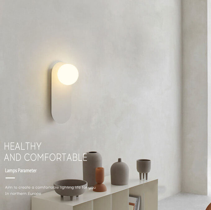 Nordic Minimalist Glass Ring Wall Sconce Metal Base G9 Hardwired Wall Light for Hallway | Bedroom and Living Room