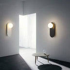 Nordic Minimalist Glass Ring Wall Sconce Metal Base G9 Hardwired Wall Light for Hallway | Bedroom and Living Room