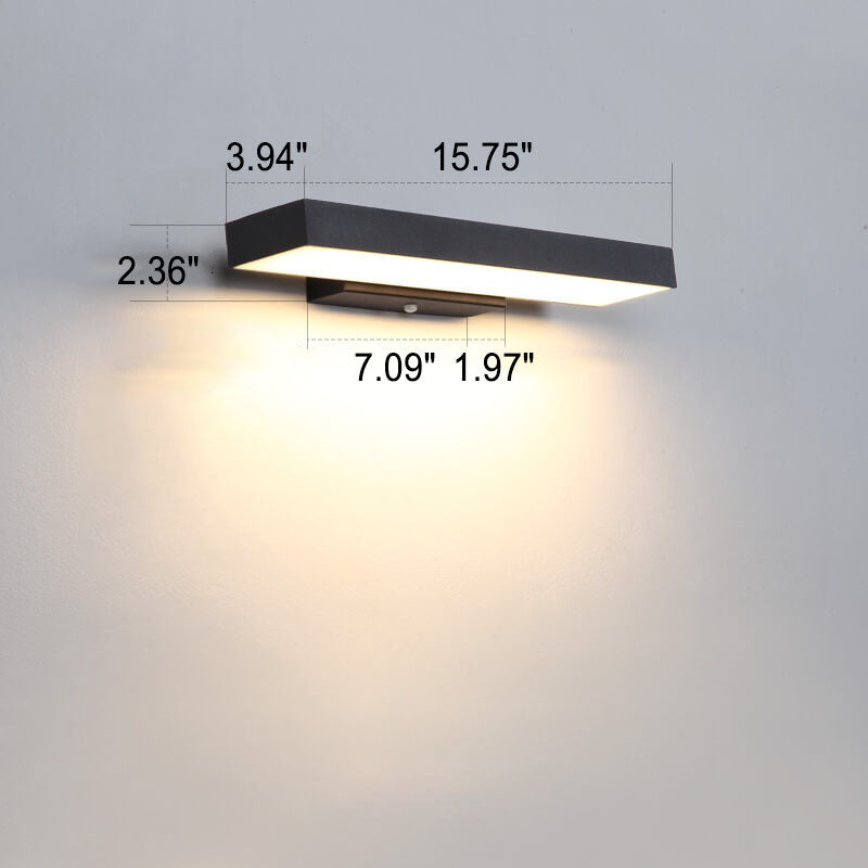 Modern Minimalist Rectangular LED Outdoor Wall Light Waterproof Stainless Steel Wall Sconce with Optional Sensor for Patio | Garden and Entrance