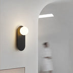 Nordic Minimalist Glass Ring Wall Sconce Metal Base G9 Hardwired Wall Light for Hallway | Bedroom and Living Room