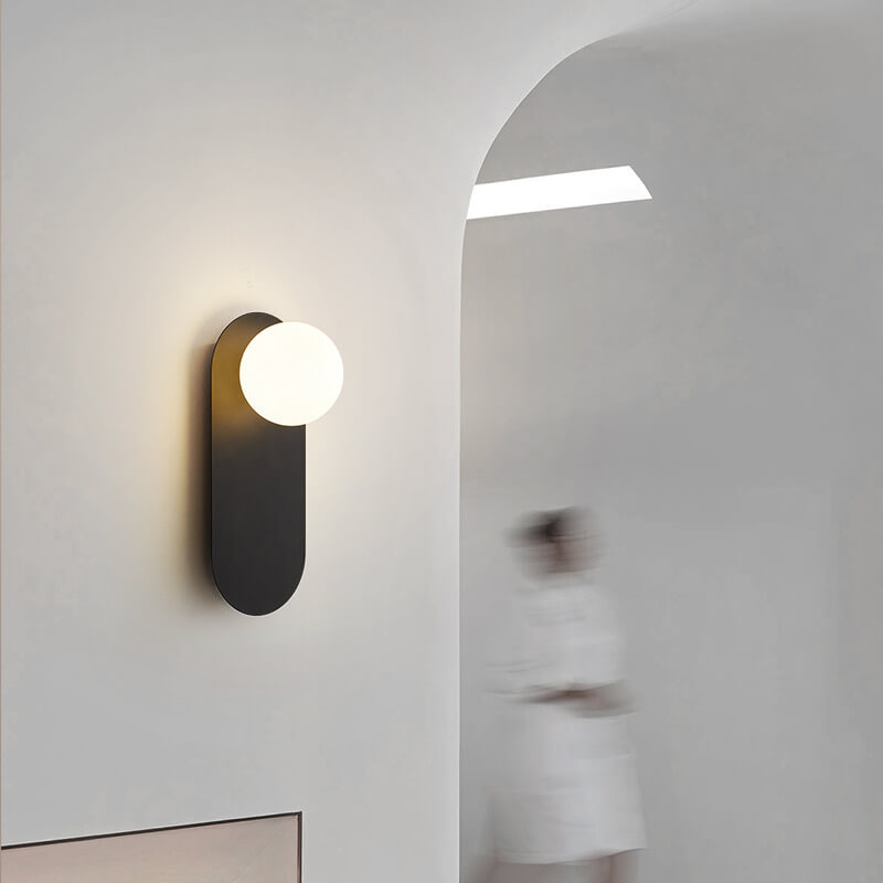 Nordic Minimalist Glass Ring Wall Sconce Metal Base G9 Hardwired Wall Light for Hallway | Bedroom and Living Room