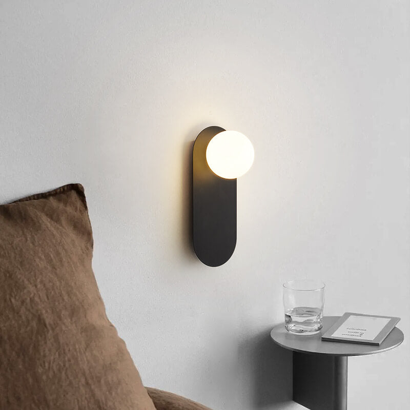 Nordic Minimalist Glass Ring Wall Sconce Metal Base G9 Hardwired Wall Light for Hallway | Bedroom and Living Room