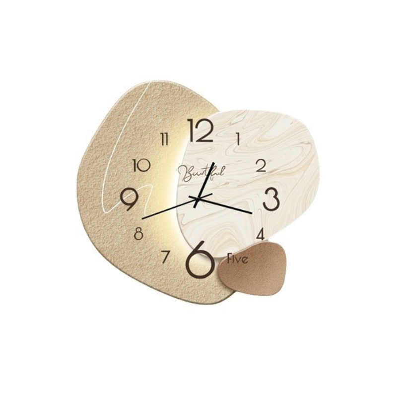 Scandinavian Wall Clock Silent Non-Ticking Minimalist Round Clock Large Clear Numbers for Living Room | Bedroom and Office