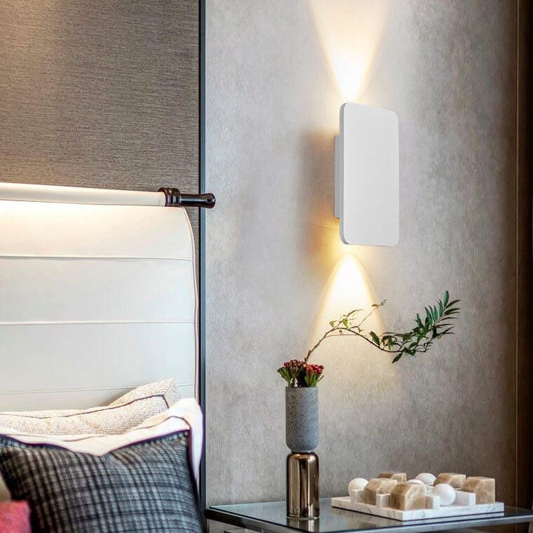 Nordic Minimalist Aluminium Rectangular Flat Panel LED Wall Sconce Twin Light Hardwired Wall Light for Hallway | Bedroom and Living Room