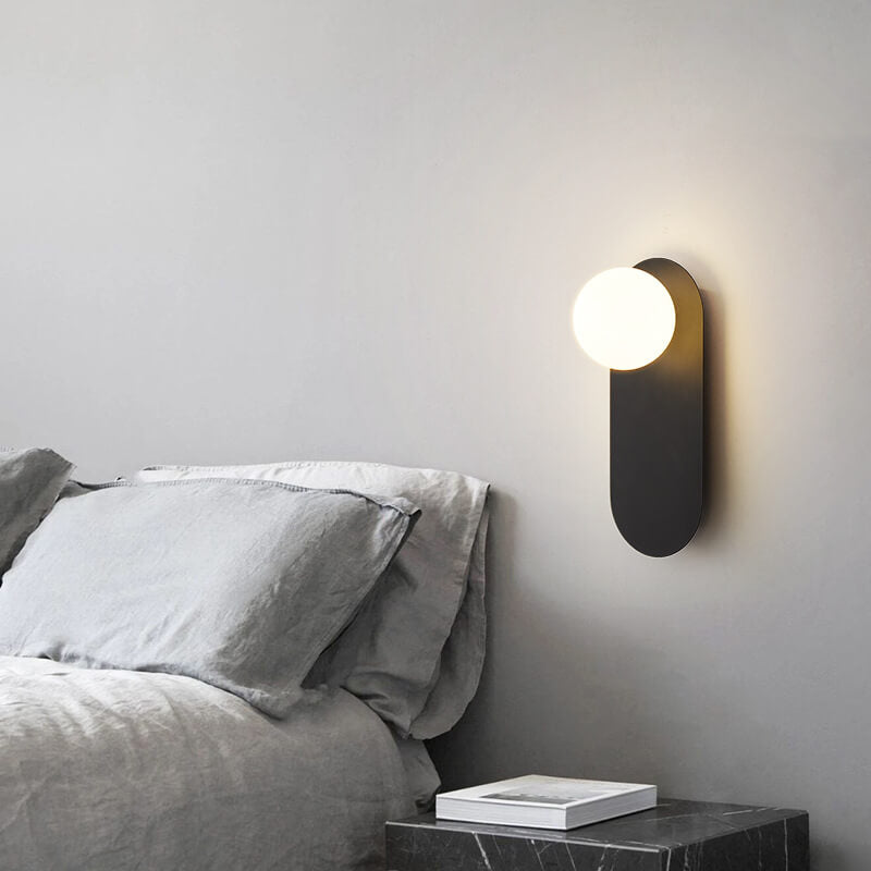 Nordic Minimalist Glass Ring Wall Sconce Metal Base G9 Hardwired Wall Light for Hallway | Bedroom and Living Room