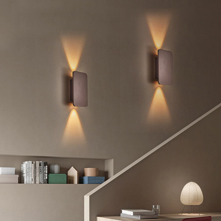 Nordic Minimalist Aluminium Rectangular Flat Panel LED Wall Sconce Twin Light Hardwired Wall Light for Hallway | Bedroom and Living Room