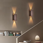 Nordic Minimalist Aluminium Rectangular Flat Panel LED Wall Sconce Twin Light Hardwired Wall Light for Hallway | Bedroom and Living Room