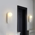 Nordic Minimalist Glass Ring Wall Sconce Metal Base G9 Hardwired Wall Light for Hallway | Bedroom and Living Room
