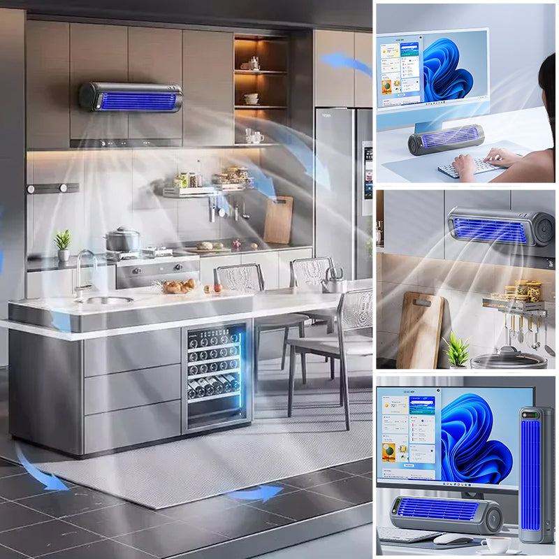 Portable Air Cooler Cordless USB Rechargeable Personal Cooling Fan Desktop or Wall Mounted for Bedroom | Office and Kitchen