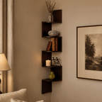 Corner Wall Shelf Multi-Tier Floating Corner Shelves MDF Wall Mounted Storage for Living Room | Bedroom | Office and Hallway