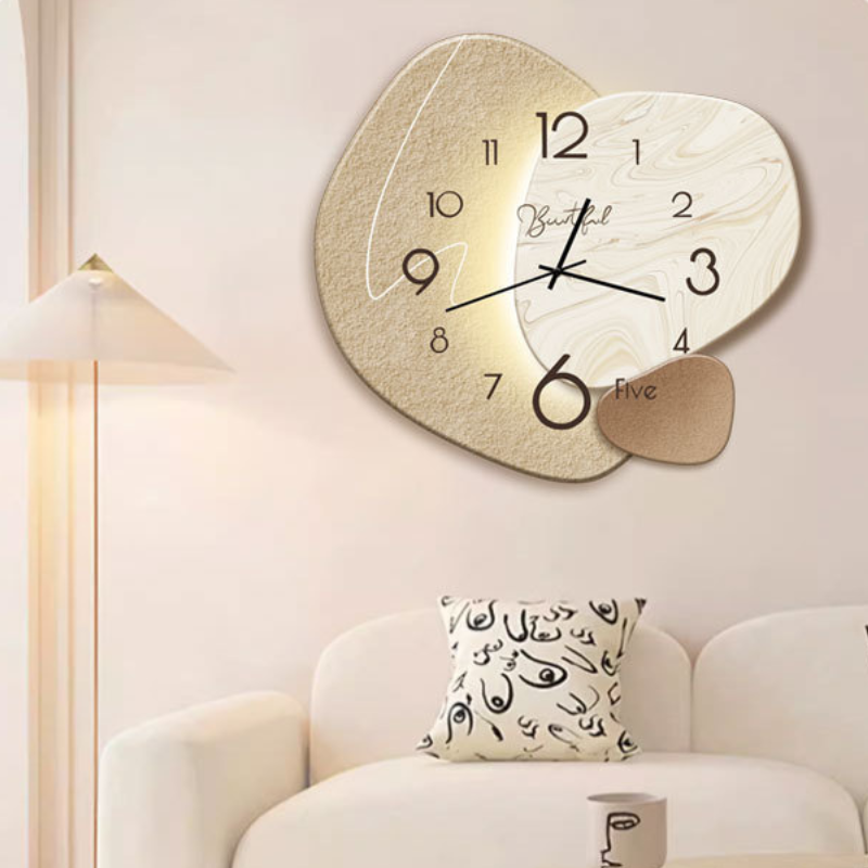 Scandinavian Wall Clock Silent Non-Ticking Minimalist Round Clock Large Clear Numbers for Living Room | Bedroom and Office