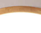 Nordic Solid Wood Round Ultra-Thin LED Flush Mount Ceiling Light Integrated LED Dimmable Option for Living Room | Bedroom and Hallway