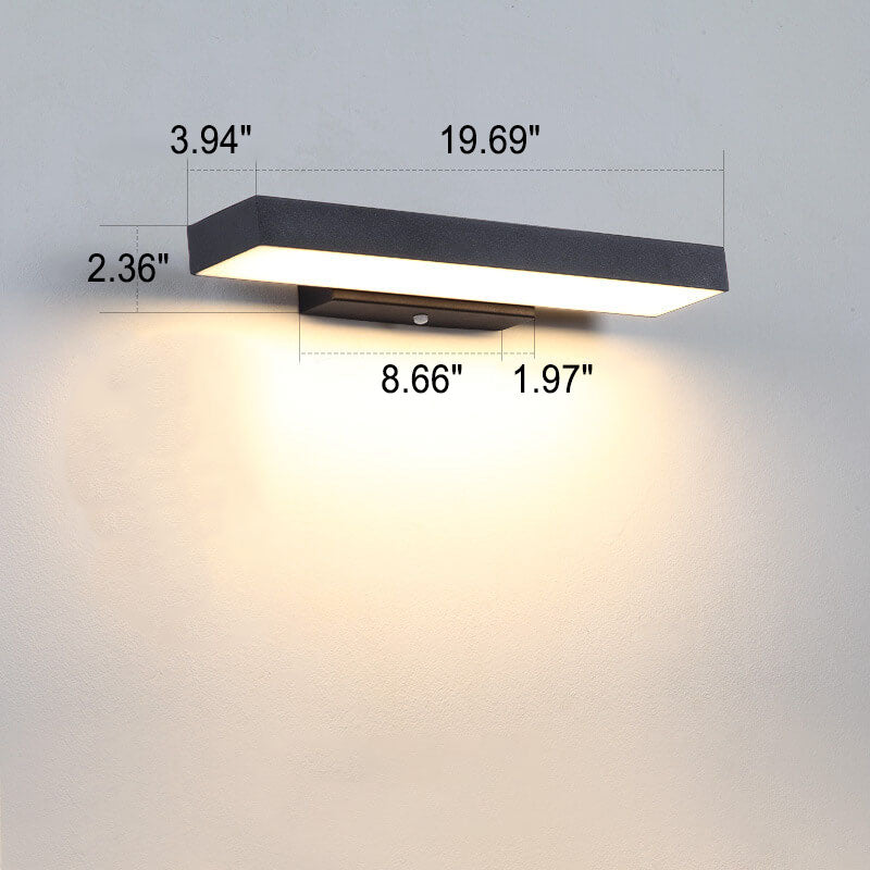 Modern Minimalist Rectangular LED Outdoor Wall Light Waterproof Stainless Steel Wall Sconce with Optional Sensor for Patio | Garden and Entrance