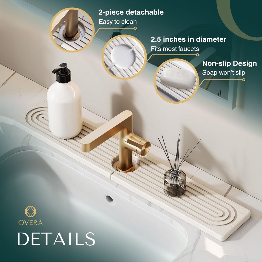 Diatomite Stone Sink Mat Super-Absorbent Quick-Drying Drying Mat for Kitchen Sink | Tap and Benchtop