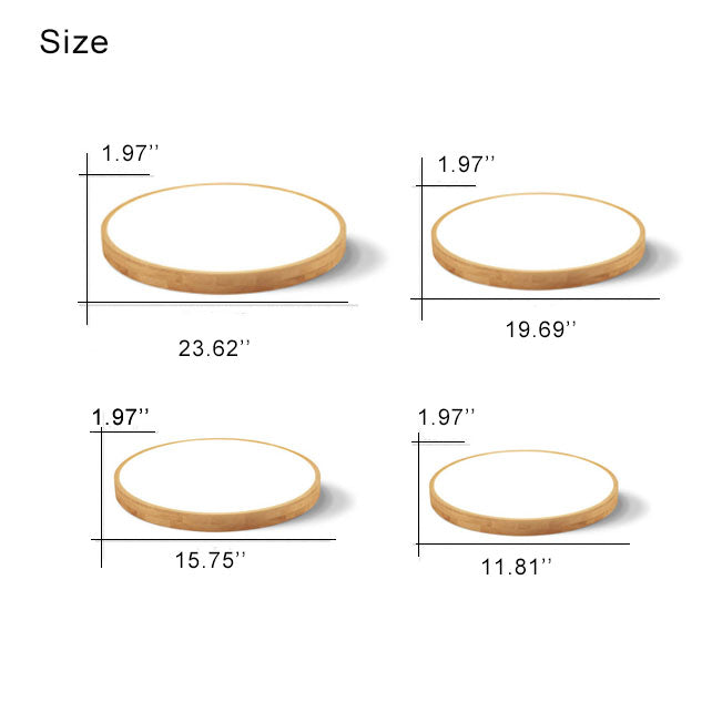 Nordic Solid Wood Round Ultra-Thin LED Flush Mount Ceiling Light Integrated LED Dimmable Option for Living Room | Bedroom and Hallway