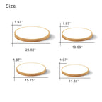 Nordic Solid Wood Round Ultra-Thin LED Flush Mount Ceiling Light Integrated LED Dimmable Option for Living Room | Bedroom and Hallway