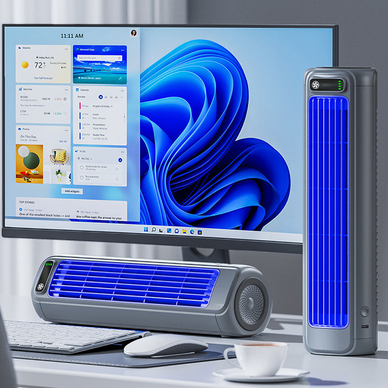 Portable Air Cooler Cordless USB Rechargeable Personal Cooling Fan Desktop or Wall Mounted for Bedroom | Office and Kitchen