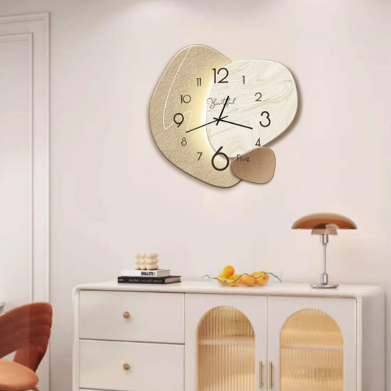 Scandinavian Wall Clock Silent Non-Ticking Minimalist Round Clock Large Clear Numbers for Living Room | Bedroom and Office