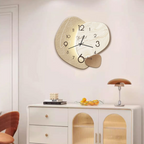 Scandinavian Wall Clock Silent Non-Ticking Minimalist Round Clock Large Clear Numbers for Living Room | Bedroom and Office
