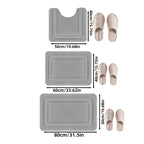 Bath Mat Set Non-Slip Memory Foam Three-Piece Absorbent Microfibre Bathroom Rugs with Toilet Mat Machine Washable
