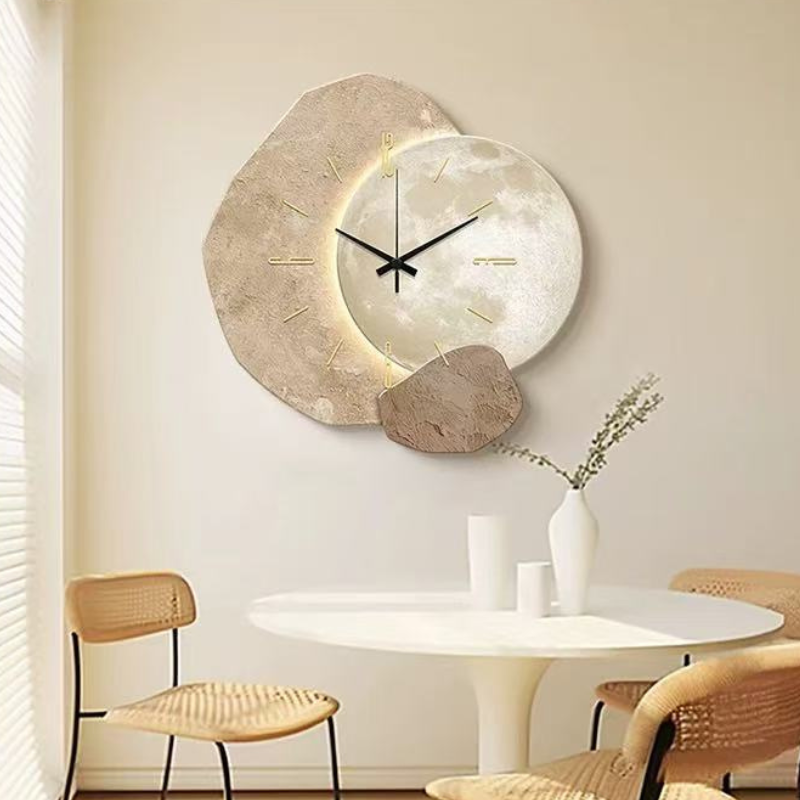 Scandinavian Wall Clock Silent Non-Ticking Minimalist Round Clock Large Clear Numbers for Living Room | Bedroom and Office