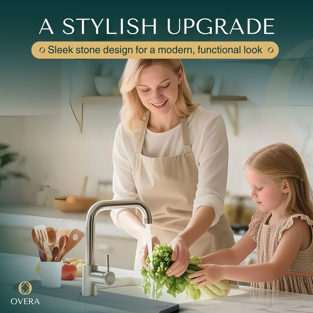 Diatomite Stone Sink Mat Super-Absorbent Quick-Drying Drying Mat for Kitchen Sink | Tap and Benchtop