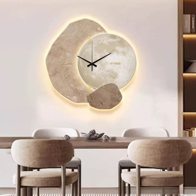 Scandinavian Wall Clock Silent Non-Ticking Minimalist Round Clock Large Clear Numbers for Living Room | Bedroom and Office