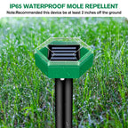 Solar Ultrasonic Mole Repeller Set Waterproof Garden Pest Deterrent Spikes for Lawn | Vegetable Patch and Flower Beds