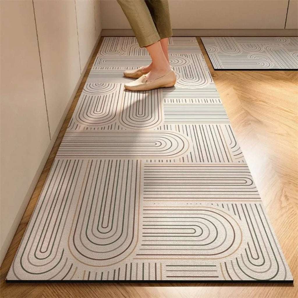 Anti-Fatigue Kitchen Rug Absorbent Quick-Drying Low Pile Mat with Non-Slip Rubber Backing for Kitchen | Bathroom and Laundry
