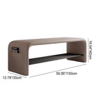 Modern Minimalist Shoe Bench Synthetic Leather Padded Seat Carbon Steel Frame with Storage Shelf Entryway Bench for Hallway | Bedroom and Living Room